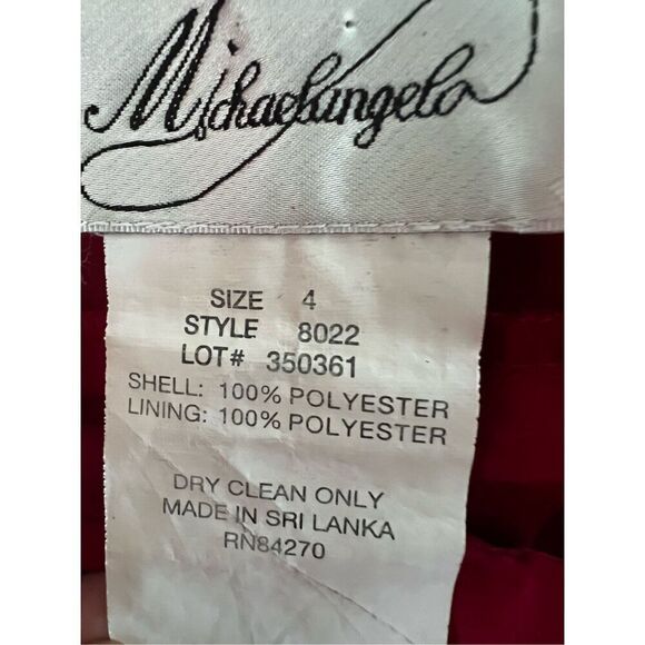 Michelangelo Prom/ Wedding Gown Red Maxi Dress Size M - Picture 4 of 12